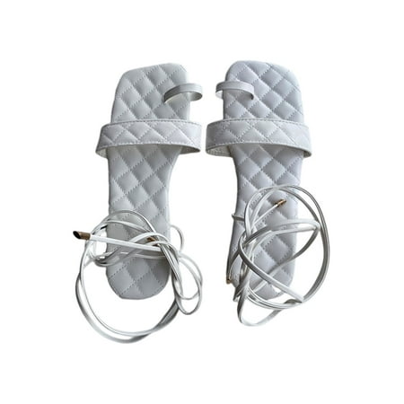 Daeful Ladies Gladiator Sandal Toe Ring Flat Sandals Lace Up Beach Shoes Casual Strappy Women Lightweight White 6.5
Daeful Ladies Gladiator Sandal Toe Ring Flat Sandals Lace Up Beach Shoes Casual Strappy Women Lightweight White 6.5