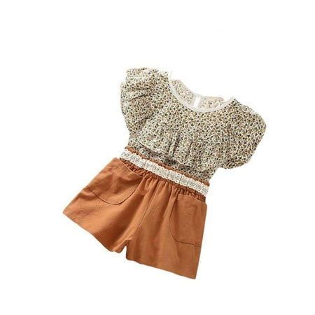 Girls Outfits Floral 2 PCS Short Sleeve T Shirt Shorts With Belt Lace Toddler Baby Fashion Lovely Simple Home Wear Outdoor Suits Children s Day Gifts
Girls Outfits Floral 2 PCS Short Sleeve T Shirt Shorts With Belt Lace Toddler Baby Fashion Lovely Simple Home Wear Outdoor Suits Children s Day Gifts