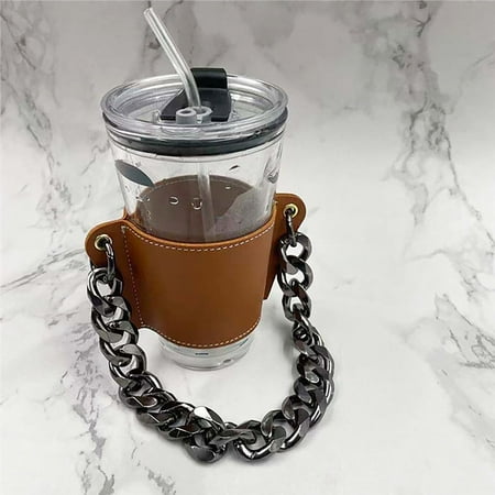 Chain Coffee Cups Sets Hand Held Glass Cup Holder Tumbler Carrier Holder Detachable Chain Carrying Handle Coffee Cup Outer Packaging Leather Case Leather Fragarn
Chain Coffee Cups Sets Hand Held Glass Cup Holder Tumbler Carrier Holder Detachable Chain Carrying Handle Coffee Cup Outer Packaging Leather Case Leather Fragarn