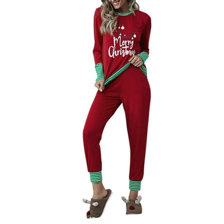 LAPA Women Christmas Long Sleeve Pajamas Set Holiday Sleepwear