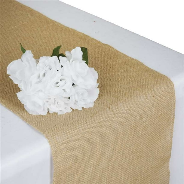BalsaCircle 14" x 108" Burlap Jute Table Top Runner - Wedding Party Reception Linens Dinner Event Decorations
