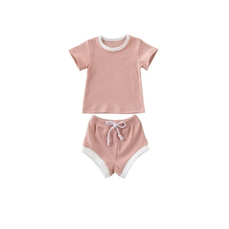 Newborn Baby Boy Girl Summer Outfits Infant Knitted Ribbed Short Sleeve T-Shirt + Shorts Clothes Set
Newborn Baby Boy Girl Summer Outfits Infant Knitted Ribbed Short Sleeve T-Shirt + Shorts Clothes Set