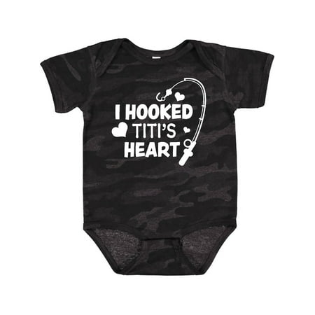 Inktastic I Hooked Titi s Heart with Fishing Rod Gift Baby Boy or Baby Girl Bodysuit