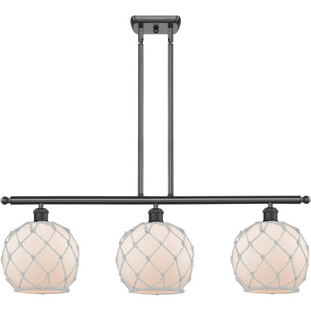 Matte Black Tone Island Lighting 36 Wide White with White Rope Glass Steel/Cast Brass/Glass Medium Base LED 3 Light Fixture
Matte Black Tone Island Lighting 36 Wide White with White Rope Glass Steel/Cast Brass/Glass Medium Base LED 3 Light Fixture