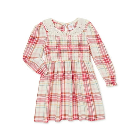 Wonder Nation Baby and Toddler Girls Long Sleeve Smocked Dress Sizes 12M-5T