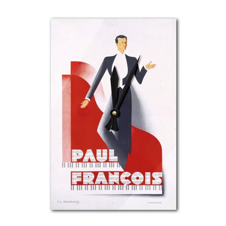 Paul Francois Vintage Poster (artist: Madrazo) France c. 1938 (Acrylic Wall Clock)