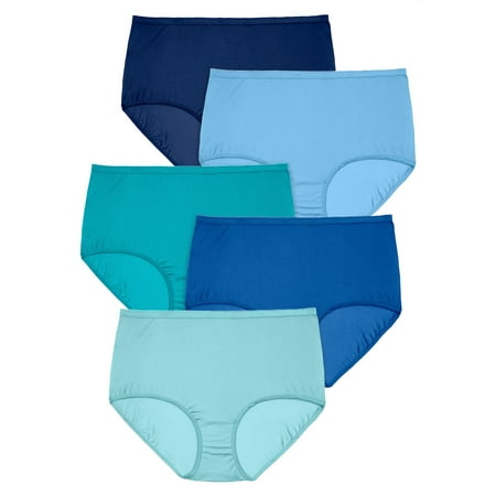 Comfort Choice Women s Plus Size 5-Pack Nylon Full-Cut Brief Underwear