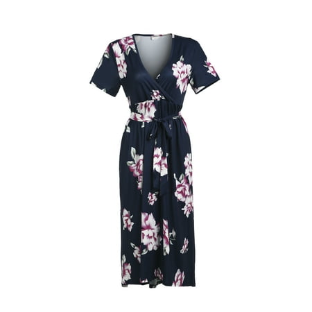 Pregnant Women Floral Long Maxi Dress Maternity Dress Short Sleeve Photography Photo Shoot Clothes