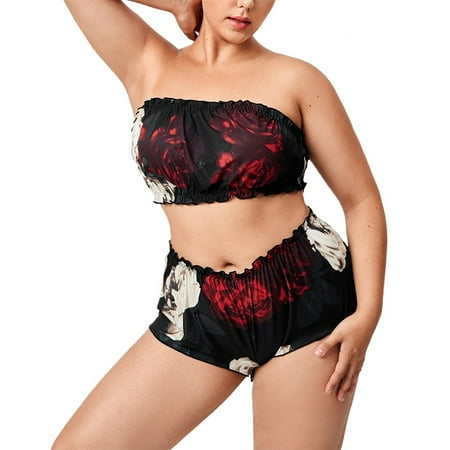 ALSLIAO Women s Plus Size Sleepwear Sexy Lingerie Boxer Briefs 2Pcs Pajamas Strapless Black 2XL
ALSLIAO Women s Plus Size Sleepwear Sexy Lingerie Boxer Briefs 2Pcs Pajamas Strapless Black 2XL
