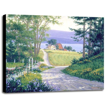 Coastal Backroads-RANVAN17607 Print 12"x14.25" by Randy Van Beek in a Canvas Stretched in Maple Frame