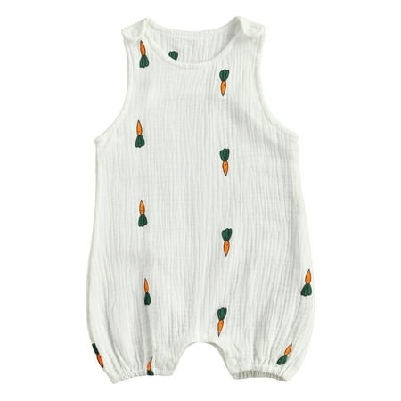 Canrulo Newborn Infant Baby Girls Boys Sleeveless Printed Round Neck Cotton Romper White Carrot 6-12 Months
Canrulo Newborn Infant Baby Girls Boys Sleeveless Printed Round Neck Cotton Romper White Carrot 6-12 Months
