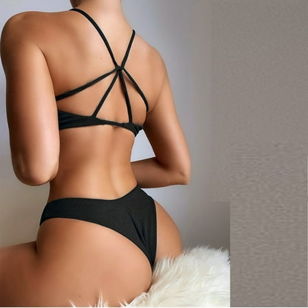 Juebong Women s Underwear Deals Clearance Under $10 Womens Sexy Split Bikini Two-Piece Solid Color Back Cross Beach Padded Bra Swimsuit Black M
Juebong Women s Underwear Deals Clearance Under $10 Womens Sexy Split Bikini Two-Piece Solid Color Back Cross Beach Padded Bra Swimsuit Black M