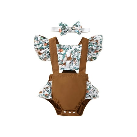 Calsunbaby Newborn Infants Girls Romper with Headband Flying Sleeve Animal Flower Printed Back Cross Straps Snap Crotch Cutout Bodysuit
Calsunbaby Newborn Infants Girls Romper with Headband Flying Sleeve Animal Flower Printed Back Cross Straps Snap Crotch Cutout Bodysuit