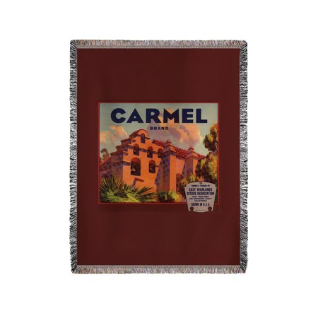 Carmel Brand - East Highlands, California - Citrus Crate Label (60x80 Woven Chenille Yarn Blanket)