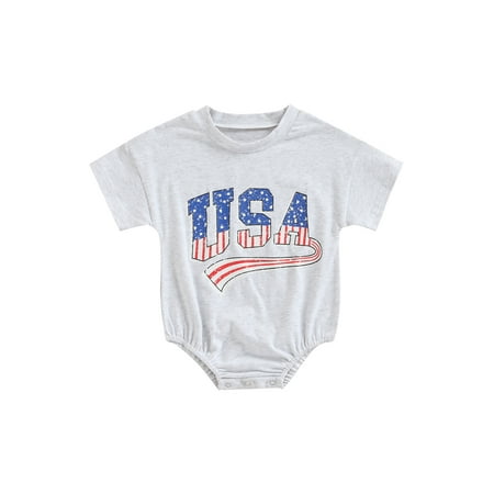 Suanret Newborn Baby Boys Girls Independence Day Romper Letter Printed Short Sleeve Sweatshirt Jumpsuit Grey 0-6 Months
Suanret Newborn Baby Boys Girls Independence Day Romper Letter Printed Short Sleeve Sweatshirt Jumpsuit Grey 0-6 Months