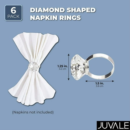 6 Pack Crystal Diamond Silver Napkin Rings for Wedding Banquet Party Dinner Table Decorations
6 Pack Crystal Diamond Silver Napkin Rings for Wedding Banquet Party Dinner Table Decorations
