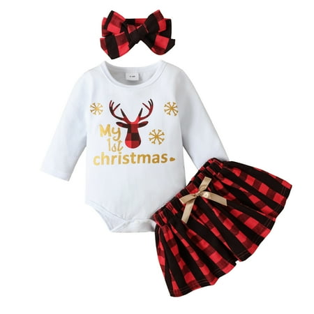 Fashion Print Baby Clothes Set For Girl Infant Toddler Girls Christmas Long Sleeve Letter Cartoon Print Romper Bodysuits Lattice Print Skirts Headbands Outfits
Fashion Print Baby Clothes Set For Girl Infant Toddler Girls Christmas Long Sleeve Letter Cartoon Print Romper Bodysuits Lattice Print Skirts Headbands Outfits