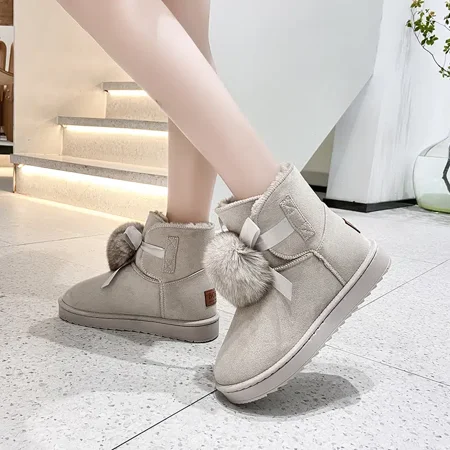 Elegant Thickening Plush Inner Snow Boots Round Toe Faux Leather Fluffy Bowknot Ankle Boots Women‘s Footwear
Elegant Thickening Plush Inner Snow Boots Round Toe Faux Leather Fluffy Bowknot Ankle Boots Women‘s Footwear