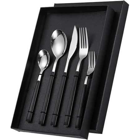 WYJ Stainless Steel Flatware Set Dinner Forks Spoons Eating Utensils High Hardness Cutlery (Black Handle)-0614
WYJ Stainless Steel Flatware Set Dinner Forks Spoons Eating Utensils High Hardness Cutlery (Black Handle)-0614