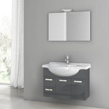 ACF by Nameeks ACF PH01-GA Phinex 32-in. Single Bathroom Vanity Set - Glossy Anthracite