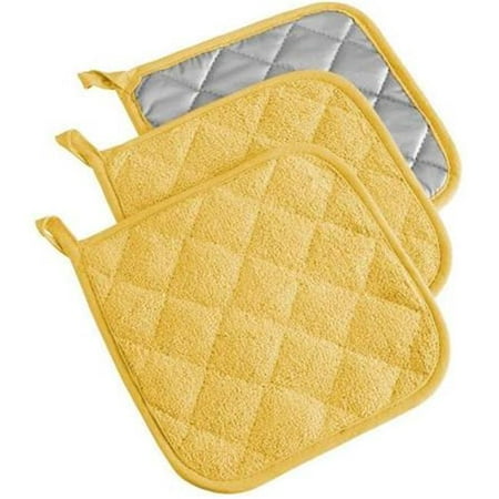 Terry Pot Holder Mustard Set of 3