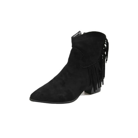 Eloshman Tassel Ankle Boots For Women Fashion Fringe Western Side Zipper Pointy Toe Chunky Block Heel Cowgirls Ankle Booties Black 8.5
Eloshman Tassel Ankle Boots For Women Fashion Fringe Western Side Zipper Pointy Toe Chunky Block Heel Cowgirls Ankle Booties Black 8.5