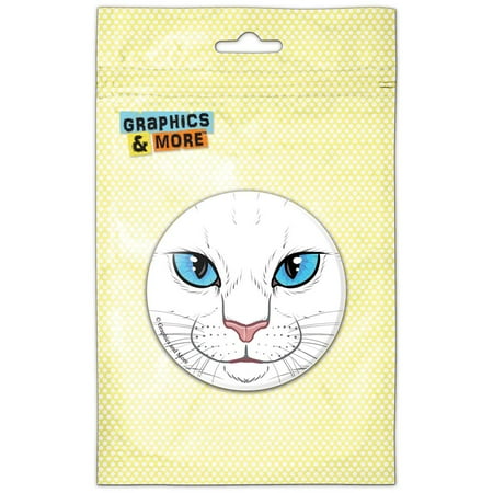 White Cat Face Pet Kitty Refrigerator Button Magnet
