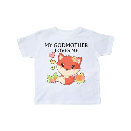Inktastic My Godmother Loves Me- little fox Gift Toddler Boy or Toddler Girl T-Shirt