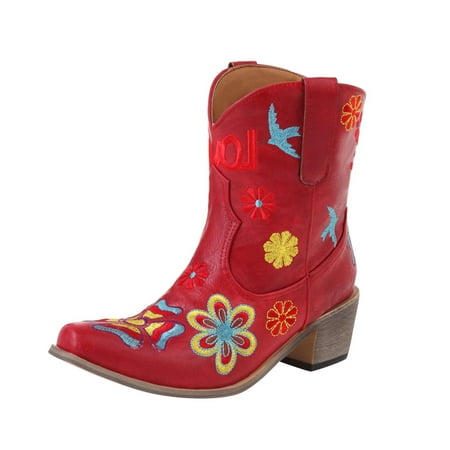 Mackneog womens flat dress shoes Women Ankle Boots Pointed Toe Vintage Flower Embroidered Women Boots Party Dance Short Western Boots PU womens winter shoes women casual shoes
Mackneog womens flat dress shoes Women Ankle Boots Pointed Toe Vintage Flower Embroidered Women Boots Party Dance Short Western Boots PU womens winter shoes women casual shoes