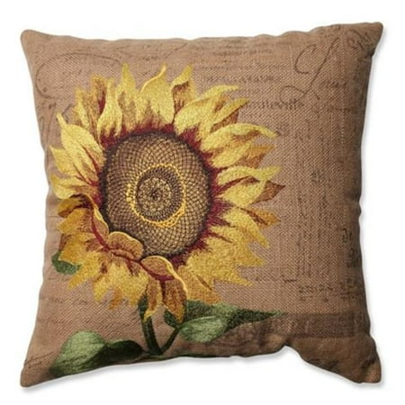 Sunflower Burlap 16.5 in. Throw Pillow