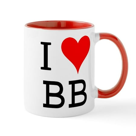 CafePress - I Love BB Mug - 11 oz Ceramic Mug - Novelty Coffee Tea Cup