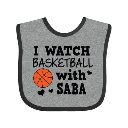 Inktastic I Watch Basketball with Saba Gift Baby Boy Bib