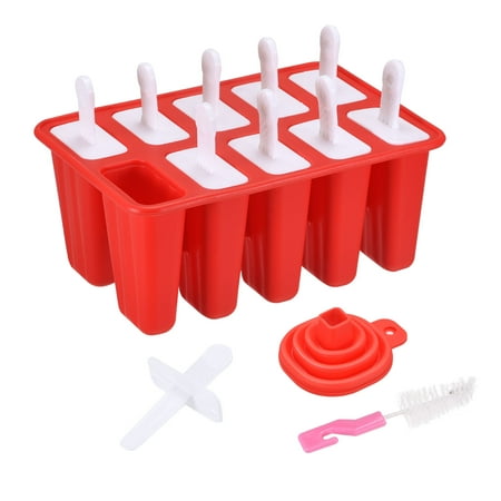 Uxcell Silicone Ice Pops Molds 10Pcs Homemade Ice Cream Mold Set with Sticks Funnel and Cleaning Brush Red
Uxcell Silicone Ice Pops Molds 10Pcs Homemade Ice Cream Mold Set with Sticks Funnel and Cleaning Brush Red
