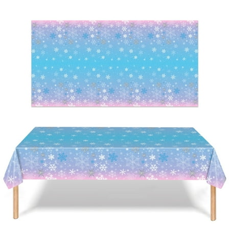 3pcs Snowflake Table Cloth Decorative Table Cover Birthday Party Tablecloth Party Favor
