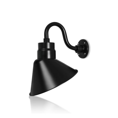 12in Satin Black Outdoor Angle Shade Gooseneck Sign Light Fixture with 10in Long Extension Arm - Wall Sconce Farmhouse Vintage Antique Style - UL Listed - 9W 900lm A19 LED Bulb (5000K Cool White)
12in Satin Black Outdoor Angle Shade Gooseneck Sign Light Fixture with 10in Long Extension Arm - Wall Sconce Farmhouse Vintage Antique Style - UL Listed - 9W 900lm A19 LED Bulb (5000K Cool White)