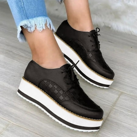 Cathalem Fashion Women Casual Shoes Flat Bottom Thick Soles Platform Middle Heel Round Casual Wedge Shoes for Women Closed Toe Black 6.5
Cathalem Fashion Women Casual Shoes Flat Bottom Thick Soles Platform Middle Heel Round Casual Wedge Shoes for Women Closed Toe Black 6.5