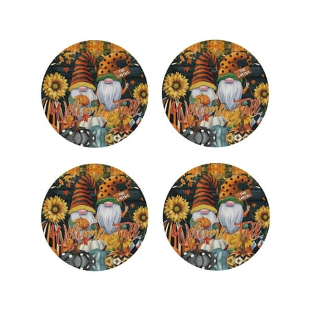 Leather Coasters Set of 4 - Welcom Fall Lightweight Non-Slip Drink Coasters for Desk Anti-Scalding Desk Cup Coasters for Office Table Decor Round Shape
Leather Coasters Set of 4 - Welcom Fall Lightweight Non-Slip Drink Coasters for Desk Anti-Scalding Desk Cup Coasters for Office Table Decor Round Shape
