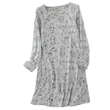 Homgro Women s Long Sleeve Cotton Nightgown Summer Fall Cute Short Sleep Shirt Soft Pajama Nightshirt Lightweight Pjs Cartoon Sleepwear Patterned2 Grey Cat Kitty Medium
Homgro Women s Long Sleeve Cotton Nightgown Summer Fall Cute Short Sleep Shirt Soft Pajama Nightshirt Lightweight Pjs Cartoon Sleepwear Patterned2 Grey Cat Kitty Medium