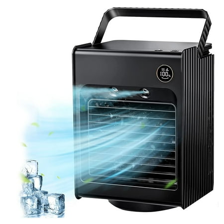 Portable Air Conditioner Fan Personal Air Cooler Desk Fan Mini Cooler Fan with Handle 120degree Auto Oscillation Black
Portable Air Conditioner Fan Personal Air Cooler Desk Fan Mini Cooler Fan with Handle 120degree Auto Oscillation Black
