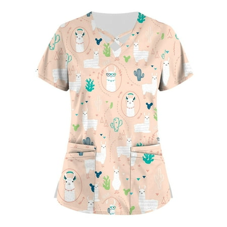 NILLLY Dressy Tops for Women Plus Size Cute Printed Scrub Working Uniform Tops for Women Cross V-Neck Short Sleeve Fun T-Shirts Workwear Tee with Pockets Ladies Top Pink / 2XL
NILLLY Dressy Tops for Women Plus Size Cute Printed Scrub Working Uniform Tops for Women Cross V-Neck Short Sleeve Fun T-Shirts Workwear Tee with Pockets Ladies Top Pink / 2XL