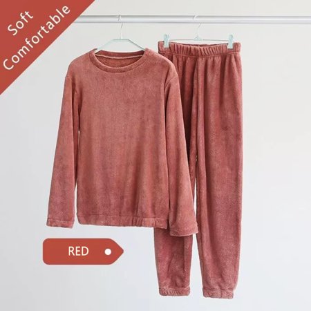 Women s Solid Color Sweatshirt Set Soft & Warm Coral Fleece Pajamas Elastic Hem & Waist Long Sleeves Winter Home Suit New
Women s Solid Color Sweatshirt Set Soft & Warm Coral Fleece Pajamas Elastic Hem & Waist Long Sleeves Winter Home Suit New