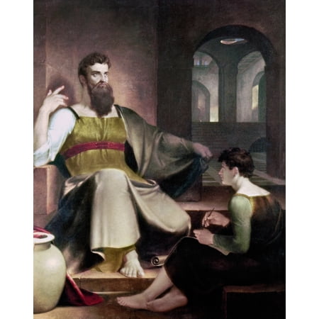 Allston Jeremiah Nprophet Jeremiah Dictating Oil On Canvas 1820 By Washington Allston Rolled Canvas Art - (24 x 36)