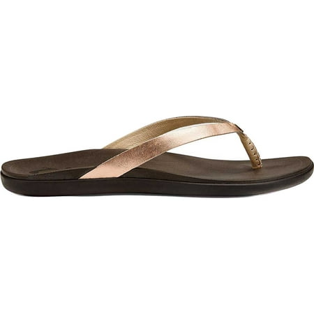 Women s OluKai Ho opio Leather Flip-Flop Copper Leather 5 M