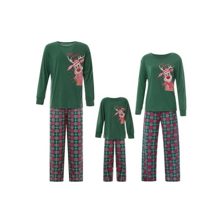 JYYYBF Christmas Pajamas for Family Long Sleeve Elk Printed Tops + Elastic Plaid Pants Sets Xmas Sleepwear Sets Green
JYYYBF Christmas Pajamas for Family Long Sleeve Elk Printed Tops + Elastic Plaid Pants Sets Xmas Sleepwear Sets Green