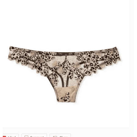 

Victoria s Secret Very Sexy Floral Embroidered Thong Panty Leopard XL
