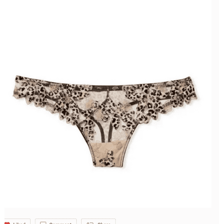 Victoria s Secret Very Sexy Floral Embroidered Thong Panty Leopard XL
