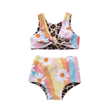 Qtinghua Toddler Baby Girl Swimsuit Sleeveless Floral Leopard Print Swimwear Two Sided Backless Bikini Bathing Suit
Qtinghua Toddler Baby Girl Swimsuit Sleeveless Floral Leopard Print Swimwear Two Sided Backless Bikini Bathing Suit