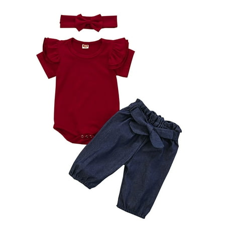 Zlekejiko Pants Headbands Solid Romper Jeans Outfits Baby Set Denim Girls Girls Outfits&Set
Zlekejiko Pants Headbands Solid Romper Jeans Outfits Baby Set Denim Girls Girls Outfits&Set