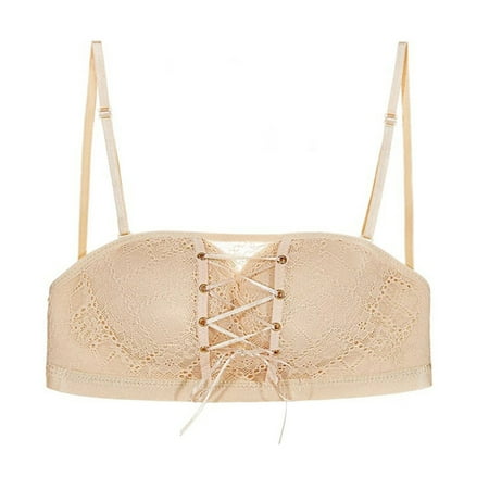 Strapless Lace Drawstring Bandeau For Daliy Push Up Sponge Bra With Detachable Strap Suitable For Wedding Party Fall-off-proof Skin Color 32/70A
Strapless Lace Drawstring Bandeau For Daliy Push Up Sponge Bra With Detachable Strap Suitable For Wedding Party Fall-off-proof Skin Color 32/70A