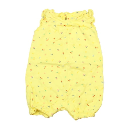 

Pre-owned Gap Girls Yellow Floral Romper size: 3-6 Months
